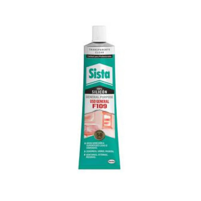 Silicon baños y cocinas transparente 70 ml blister 2939550 sista Pieza