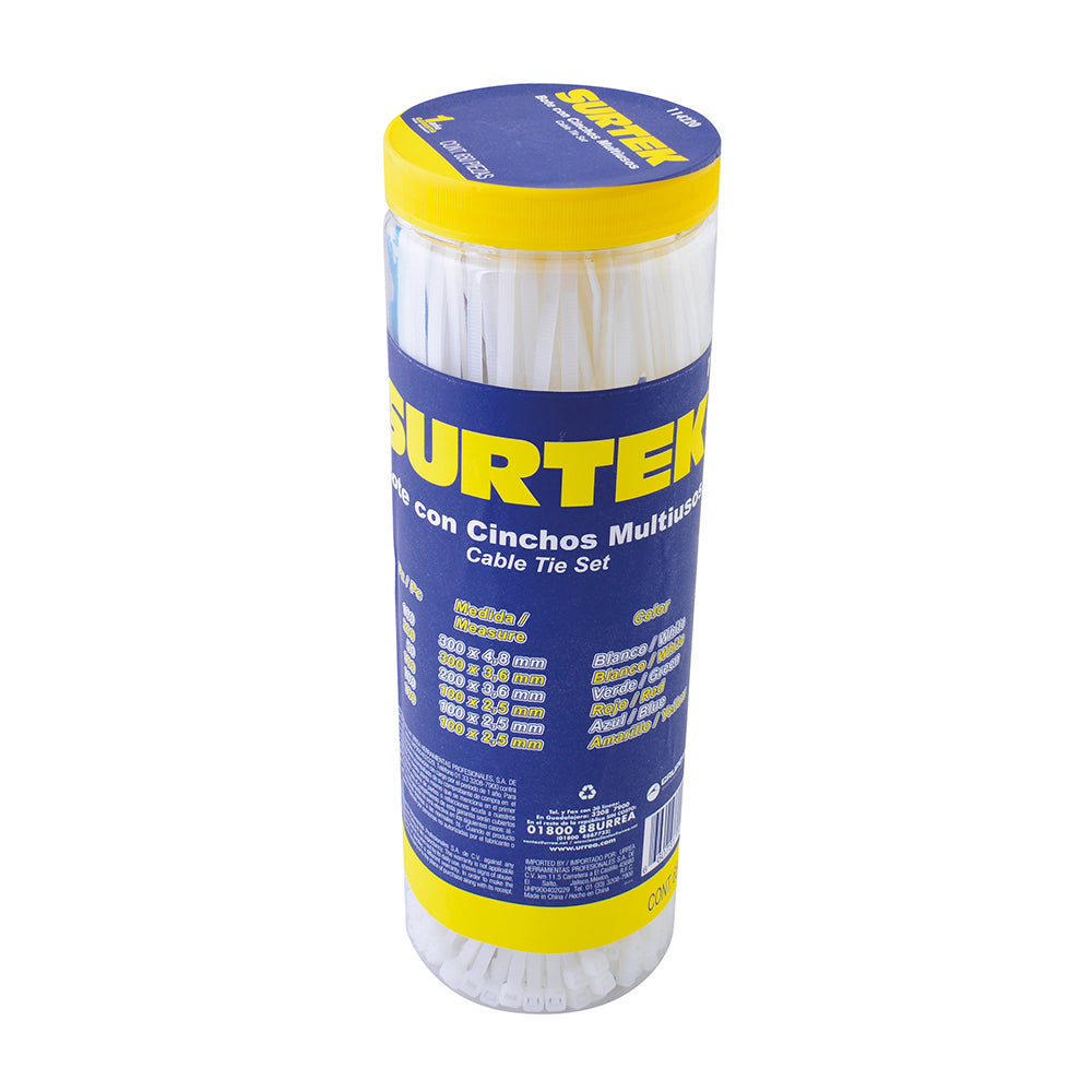 Bote de 650 cinchos plásticos Surtek