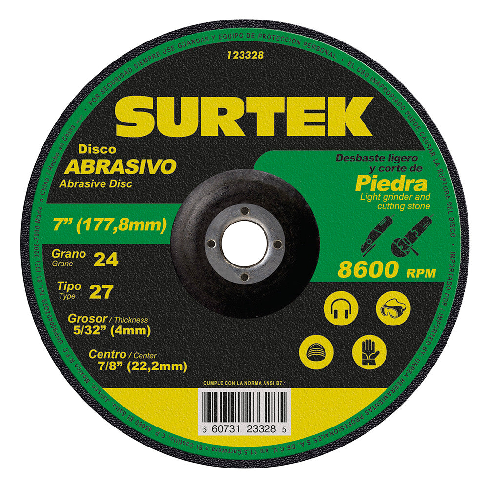 Disco t/27 piedra 7x5/32" Surtek