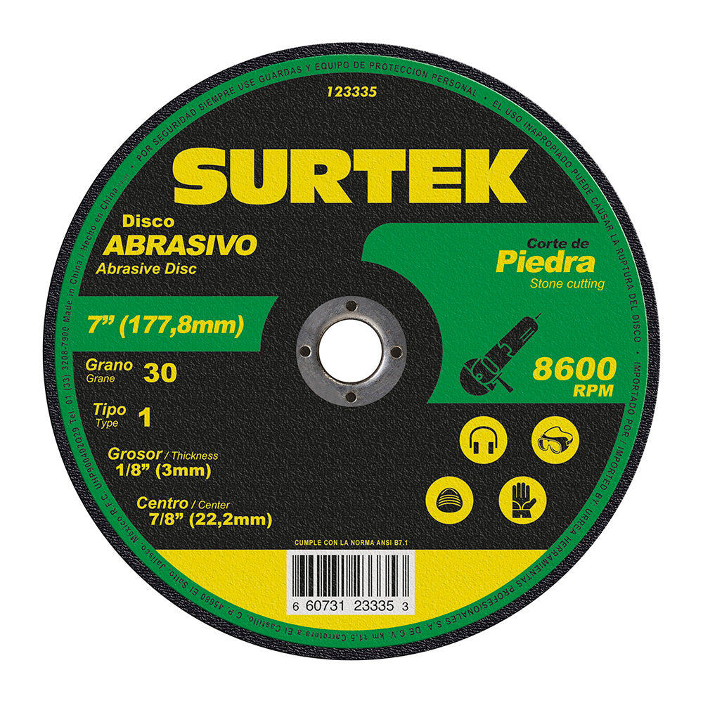 Disco t/1 piedra 7x9/64" Surtek
