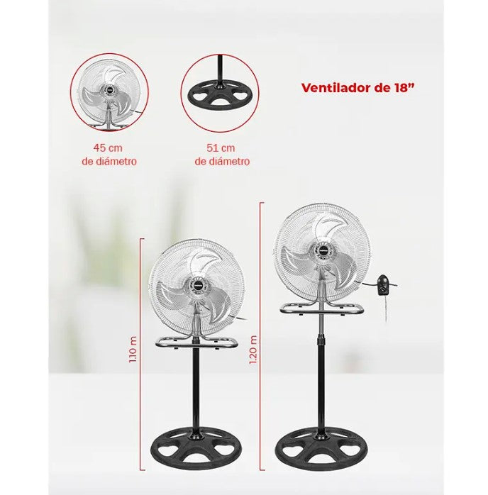 Ventilador de metal 18” 3 en 1 DI-45HVF-3 DAEWOO