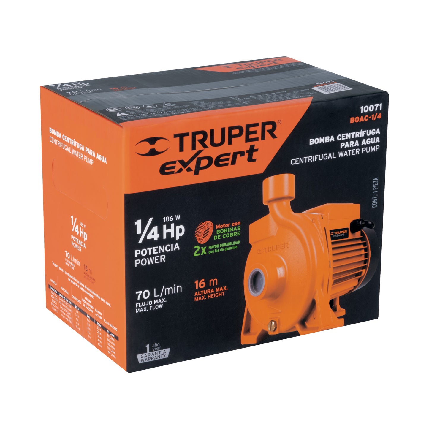 Bomba centrifuga para agua modelo europeo 1/4 HP Expert 10071 Pieza