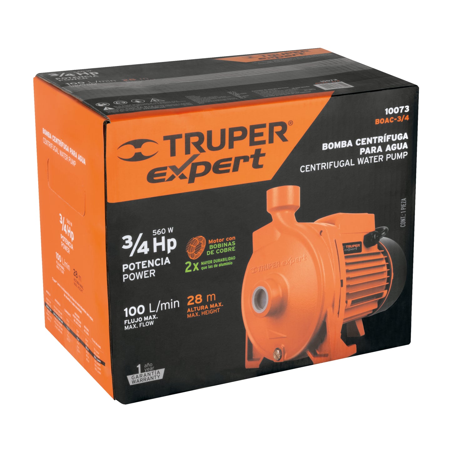 Bomba centrifuga para agua modelo europeo 3/4 HP Expert 10073 Pieza