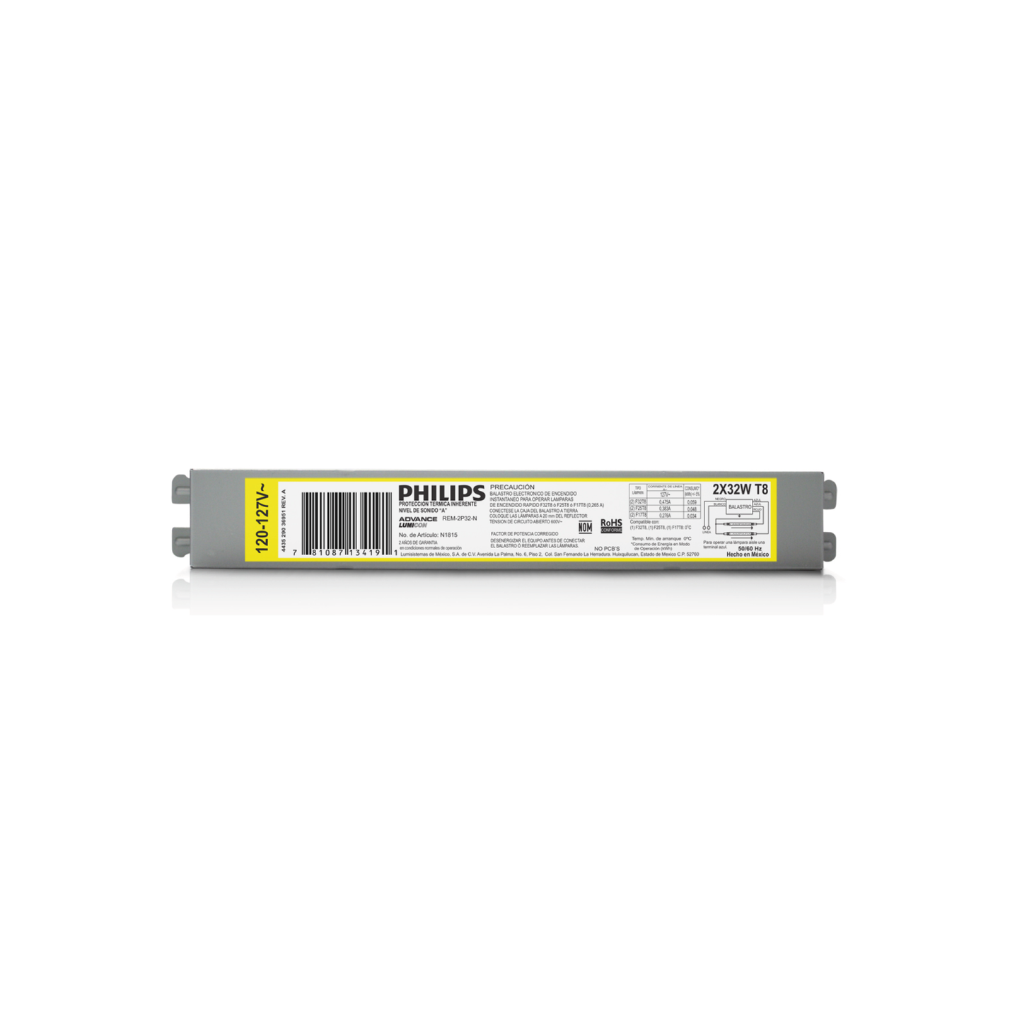 Balastro 2x32 electronico t8 n1723 phillips Pieza