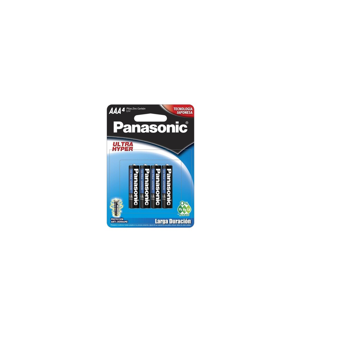 Bateria aaa carbon azul 4 piezas - pipanczaaa4cr -//-pipanczaaa4nac - panasonic Paquete