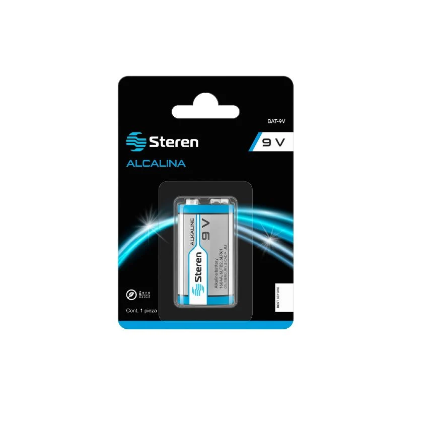 Bateria alkalina de 9 volts - bat-9v - steren Pieza