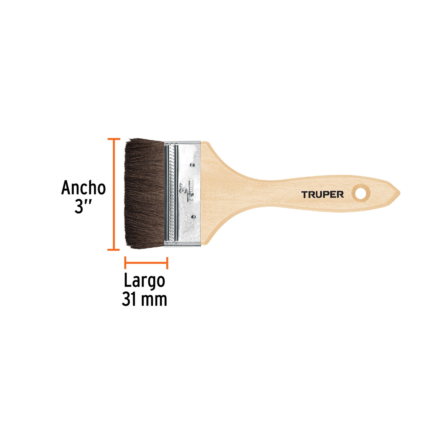 Brocha pelo de camello de 3p con mango de madera Truper 12469 Pieza
