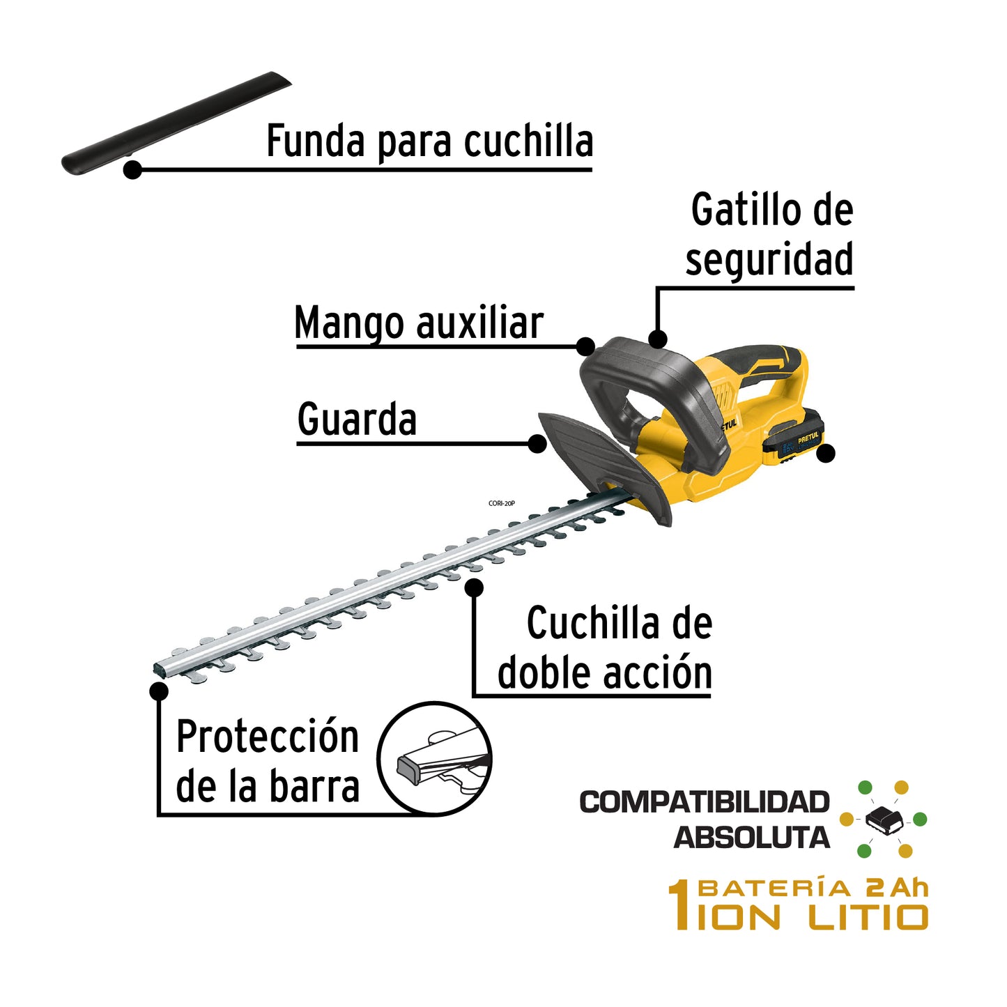 cortasetos inalambrico 20 volts Espada 15cm 28273 truper Pieza