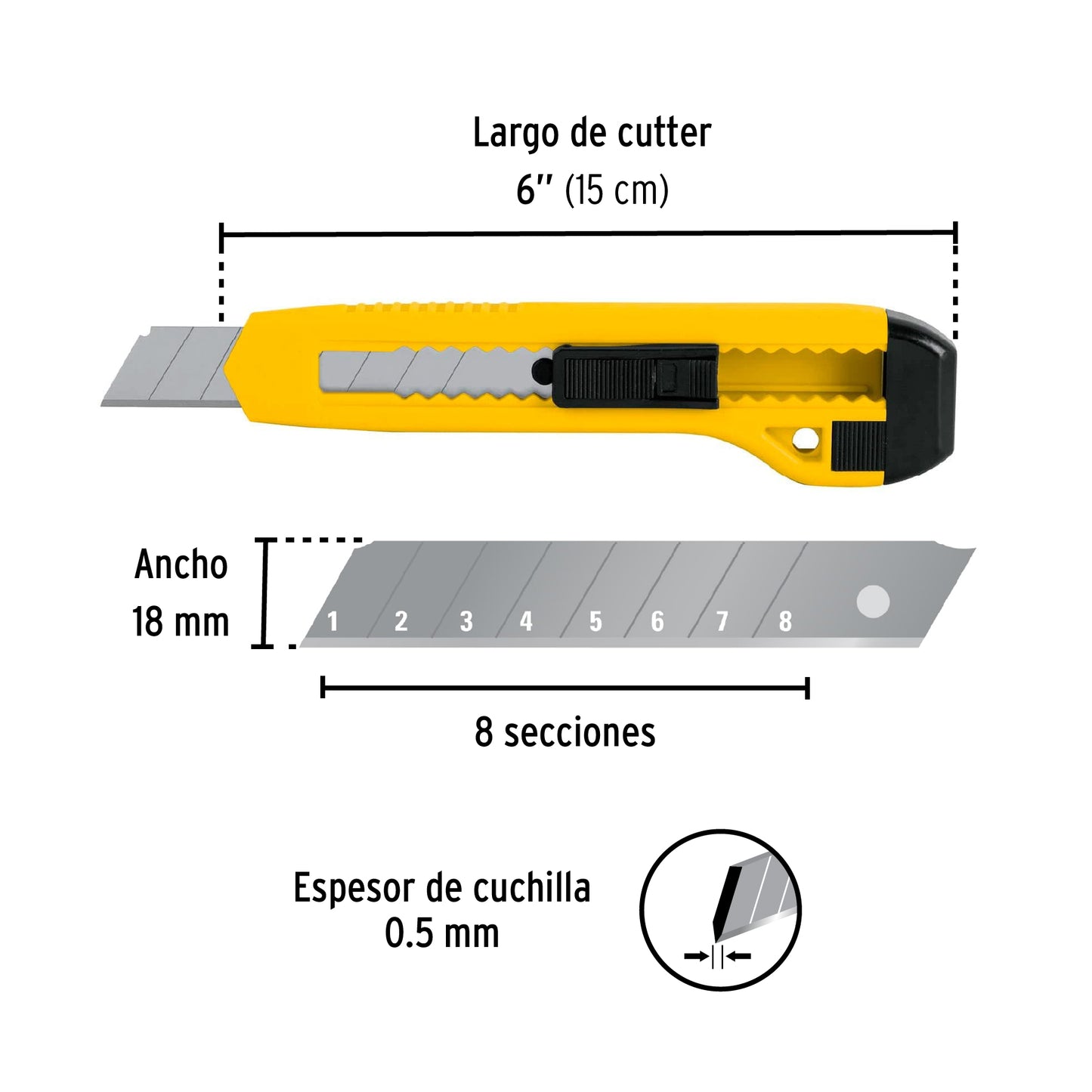 Cutter 18 mm plástico 22405 Pretul Pieza
