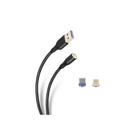 Cable magnetico 2 en 1 usb a micro usb y usb C 1 mt tipo cordon USB-4715 Steren Pieza