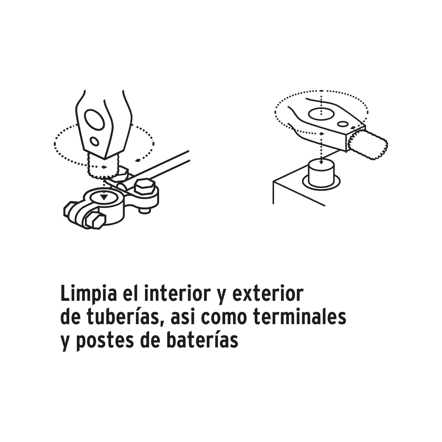 Cepillo limpiador de terminales de baterías 4 en 1 17110 Truper Pieza