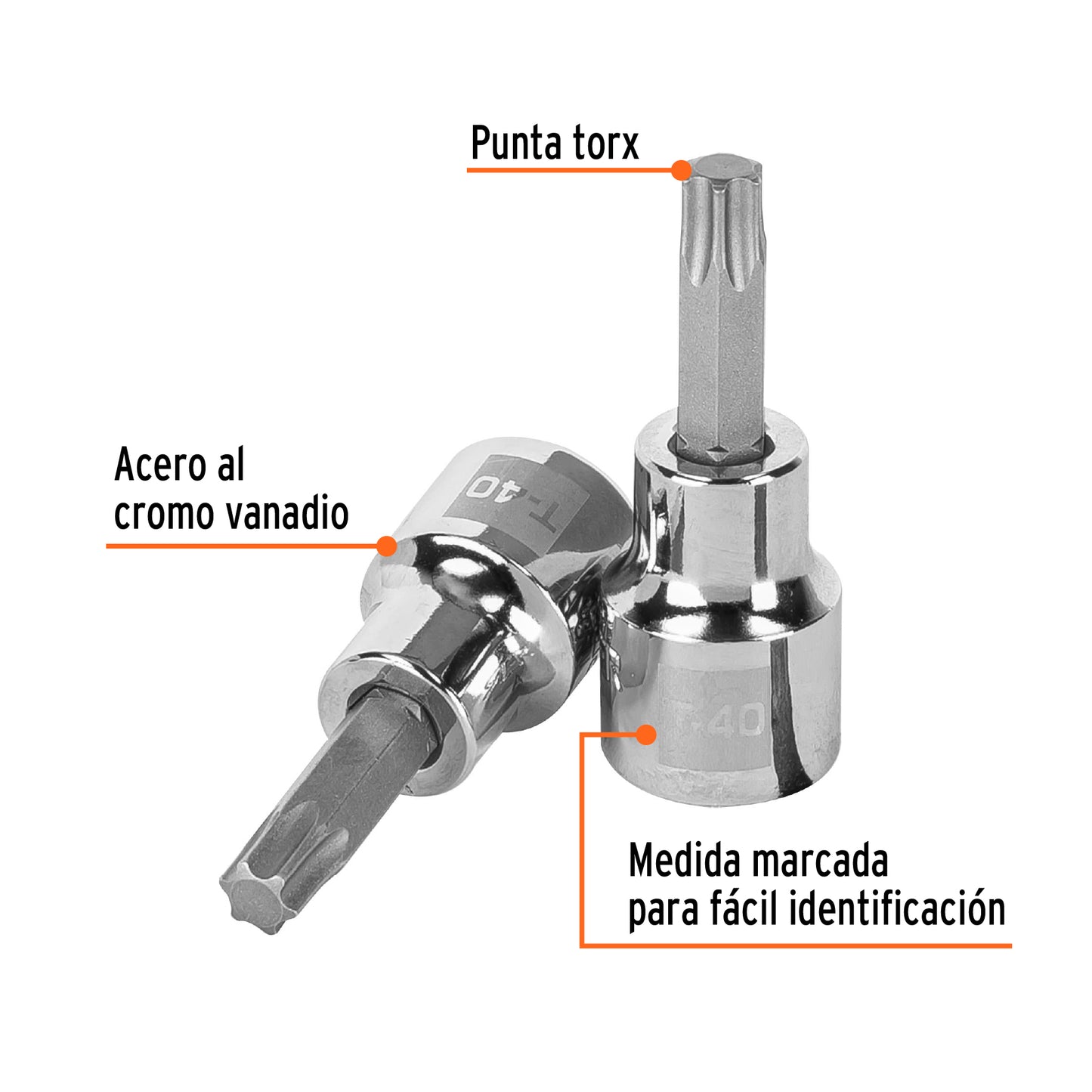 Dados punta Torx cuadro 3/8p T-40 13574 Truper Pieza