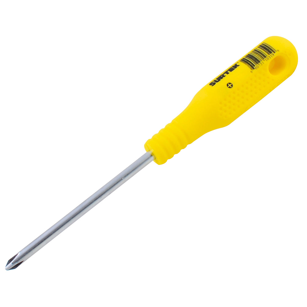 Destornillador amarillo redondo Phillips® #0 1/8x4" Surtek