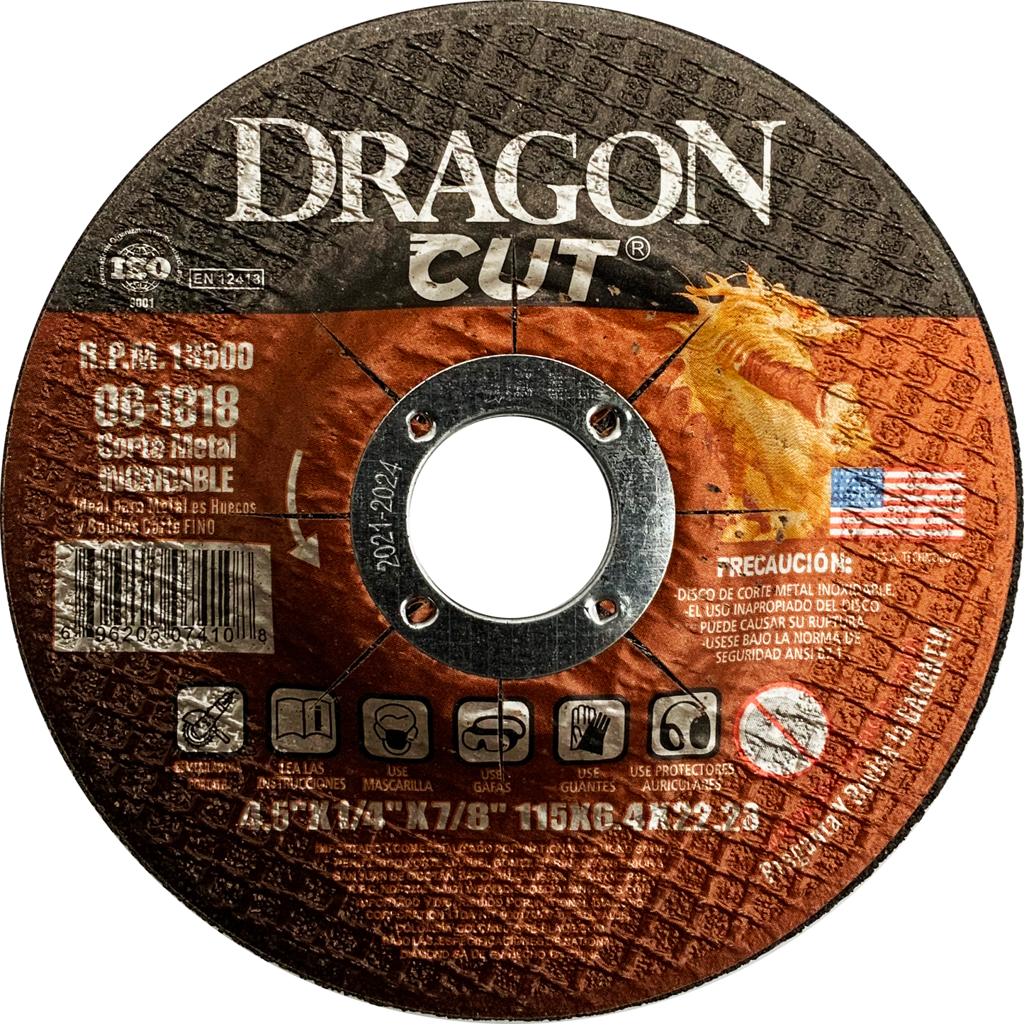 Disco corte de metal 4 1/2p dragon Pieza