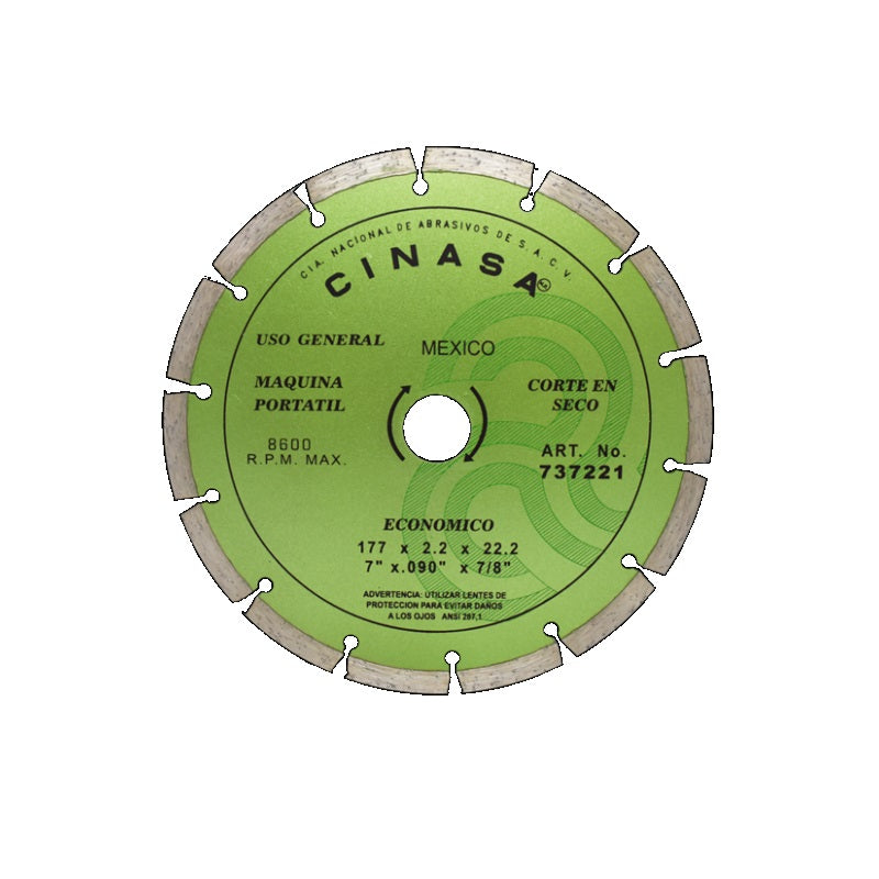 Disco diamante 7 x 7/8 segmentado 737221 cinasa Pieza