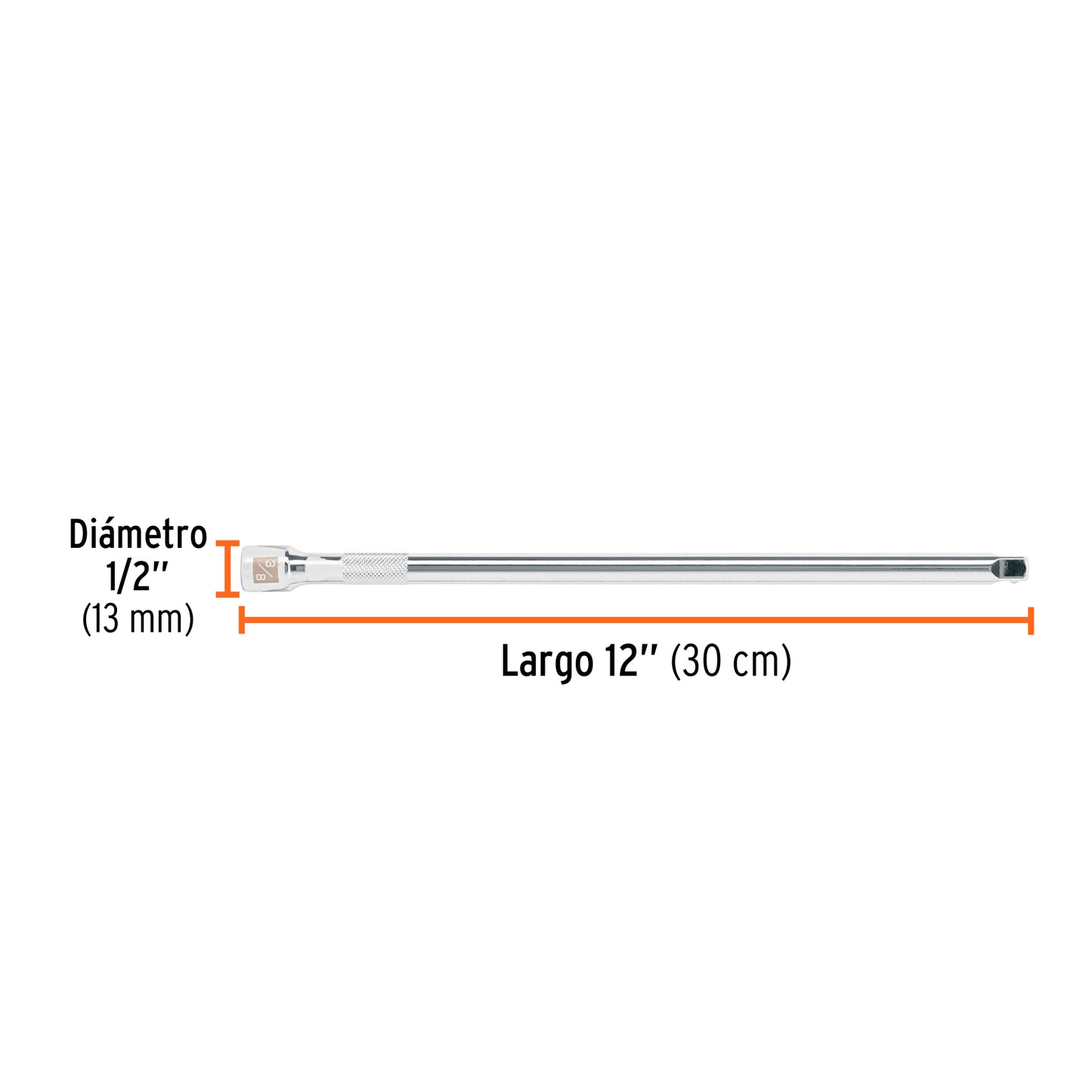 Extension de 12p para matraca cuadro 3/8p Truper 13667 Pieza
