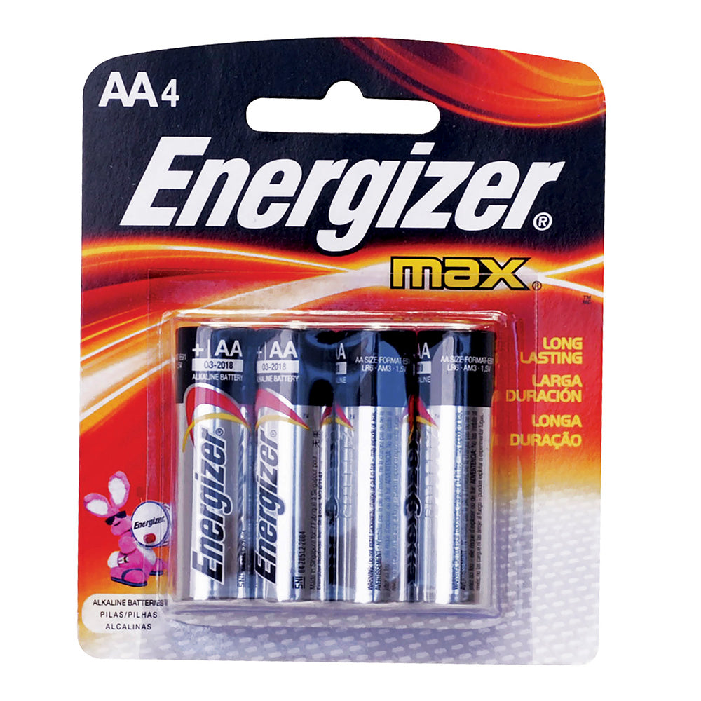 Pila alcalina marca Energizer® AA con 4 piezas Surtek