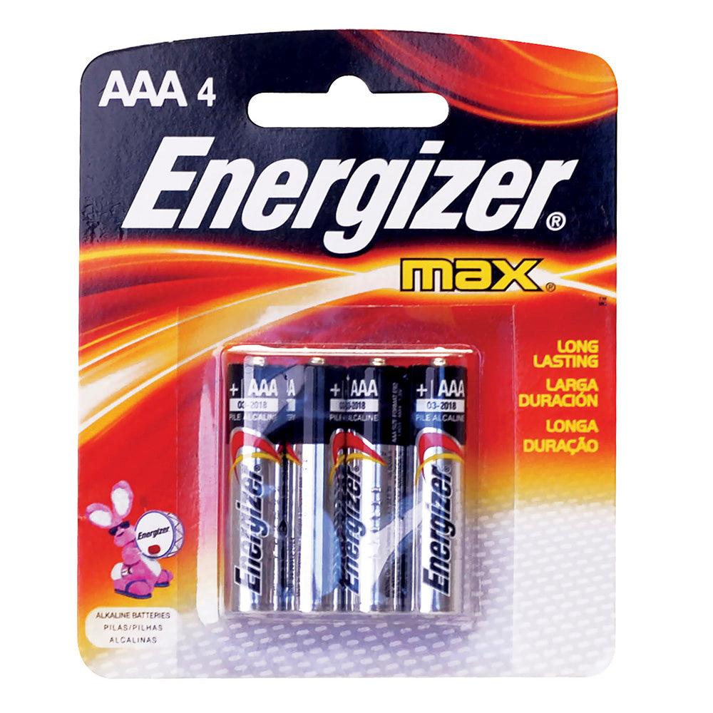 Pila alcalina marca Energizer® AAA con 4 piezas Surtek