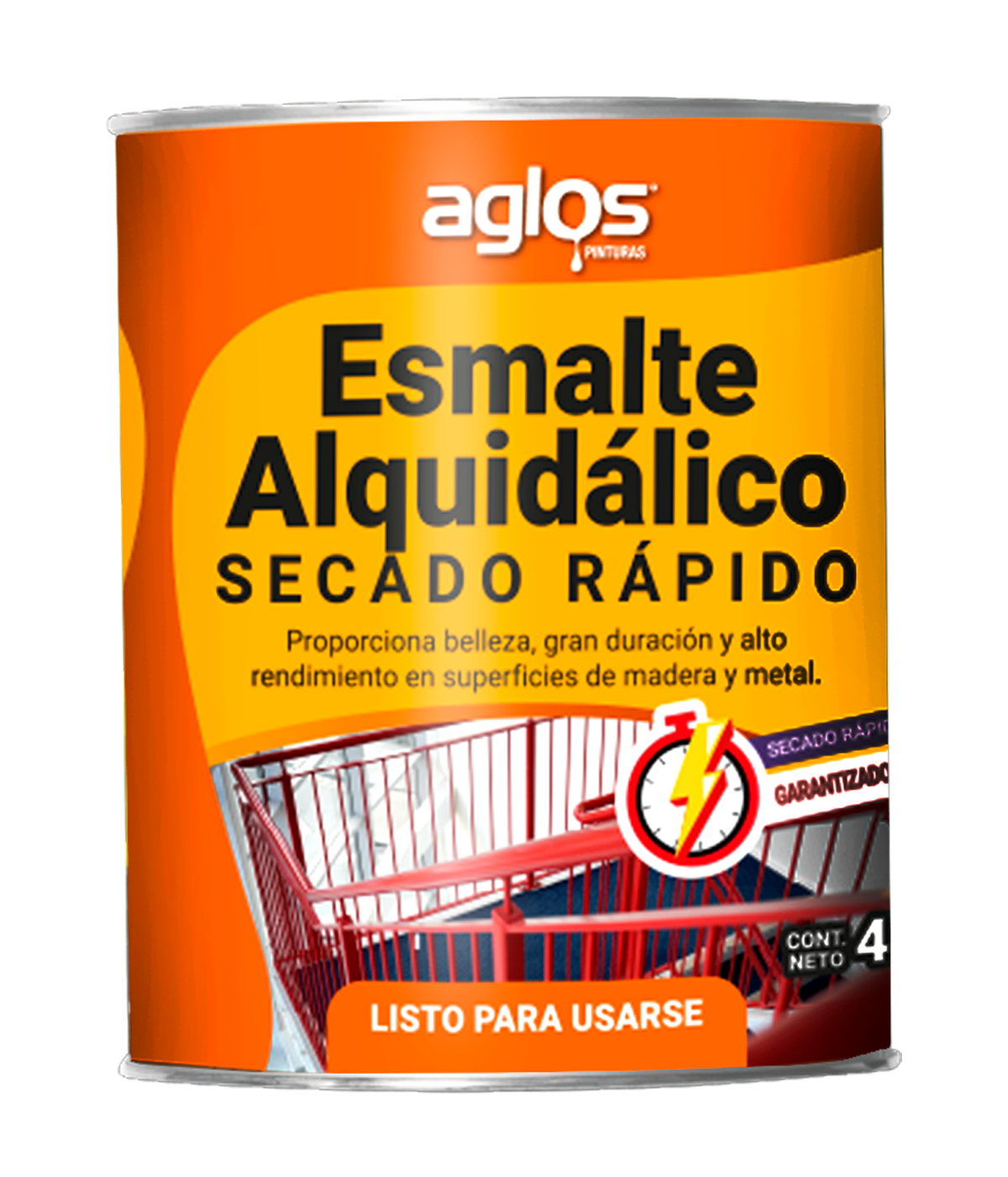 Esmalte 4 lt secado rapido negro -10202-0408 - aglos Pieza