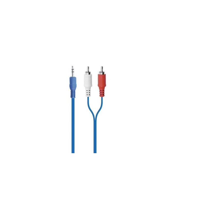 Extension (y) 1 pg.3.5 st a 2 rca macho 1.80 mts azul - 11-1101 - mitzu Pieza