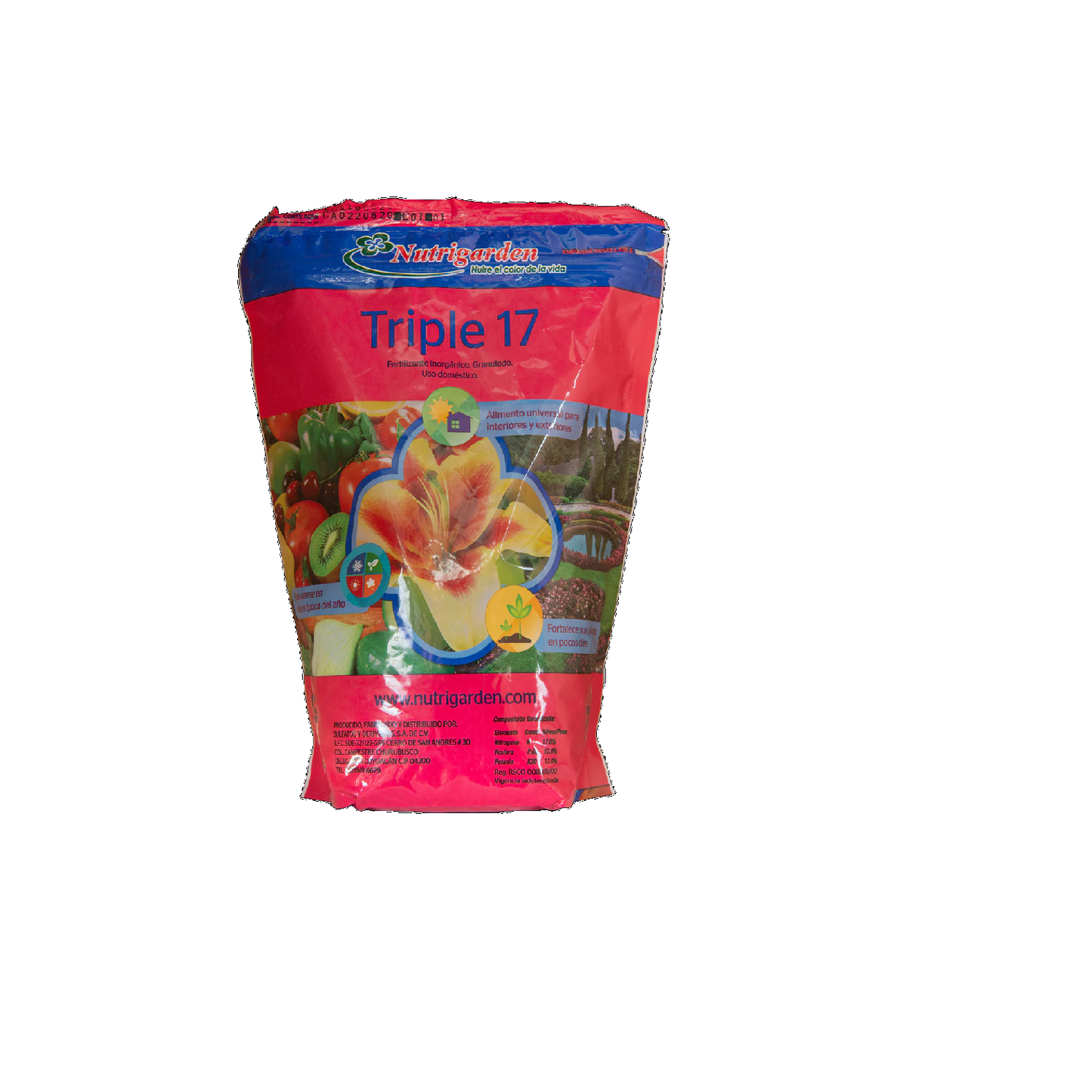 Fertilizante triple 17 nitrogeno+fosforo+potasio 1 kg 1 generico Pieza