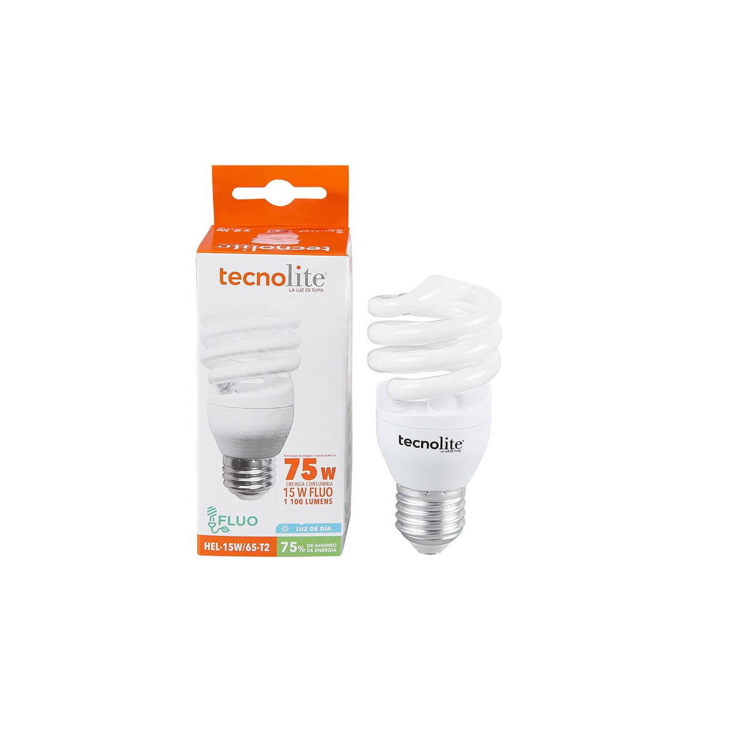 Foco ahorrador espiral 15 w twister mini - hel-15w/65 - tecno lite Pieza