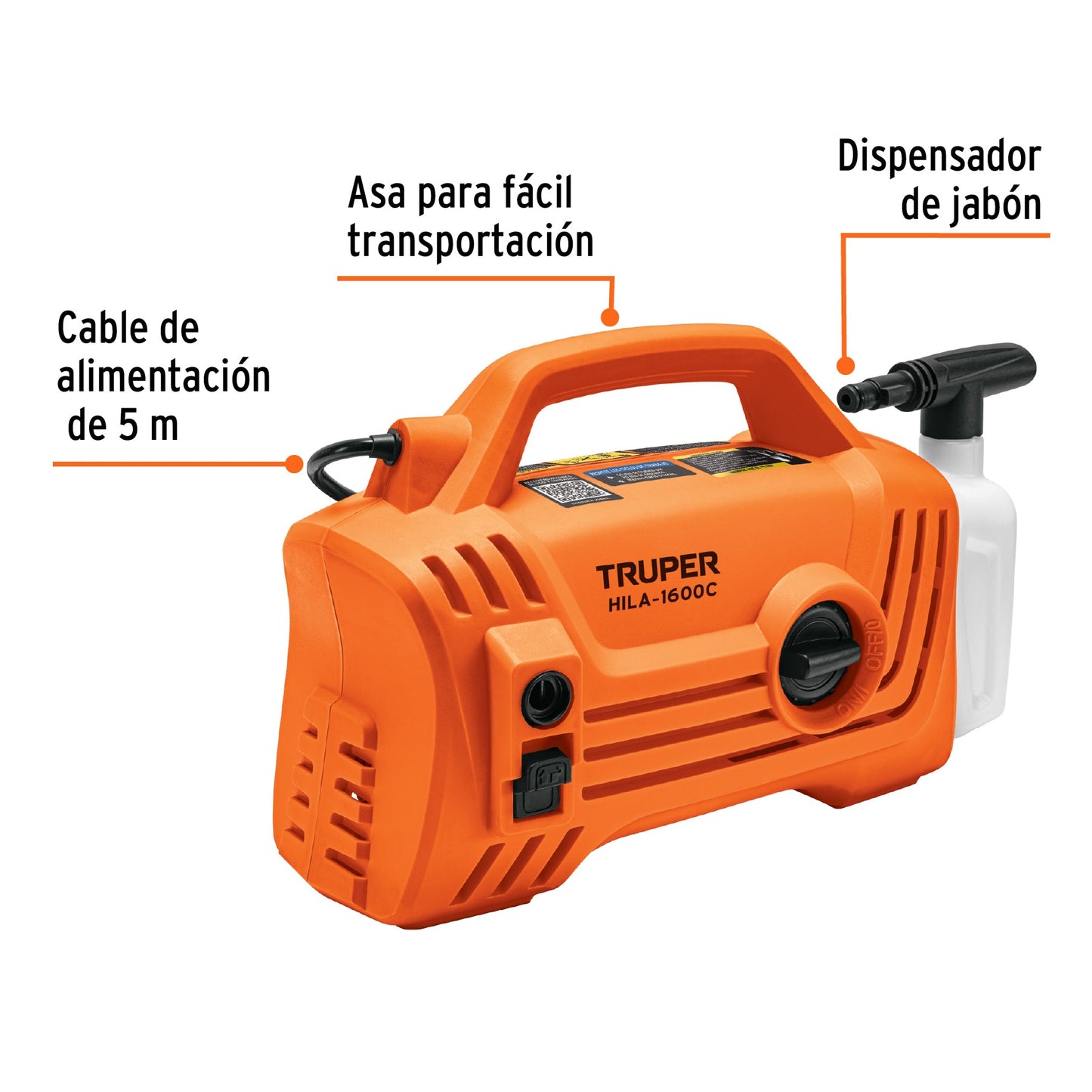 Hidrolavadora electrica compacta 1600 psi 102795 truper - Truper