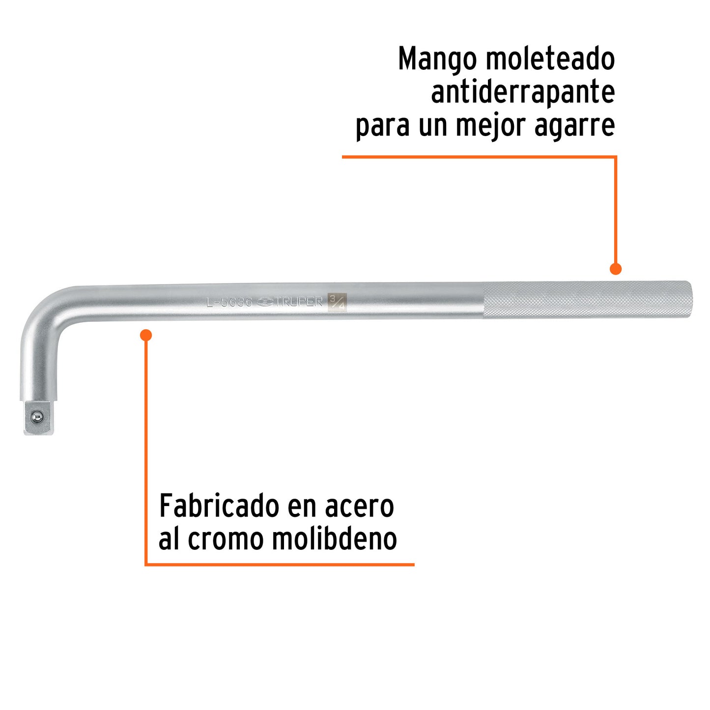 Mango cuadro 3/4p en l lago 18p 13914 truper Pieza
