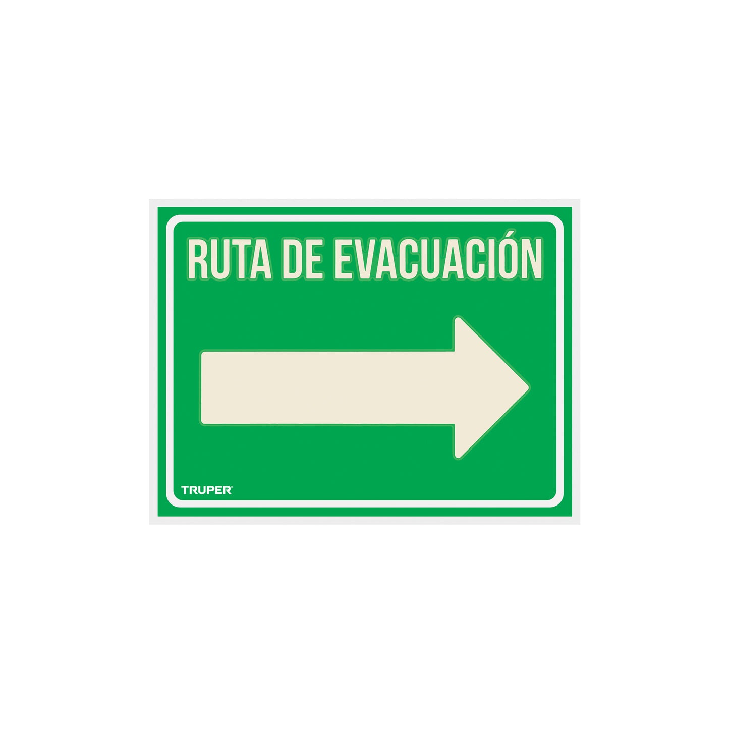 Letrero de señalización RUTA EVACUACIÓN DERECHA 21 x 28 cm Pieza