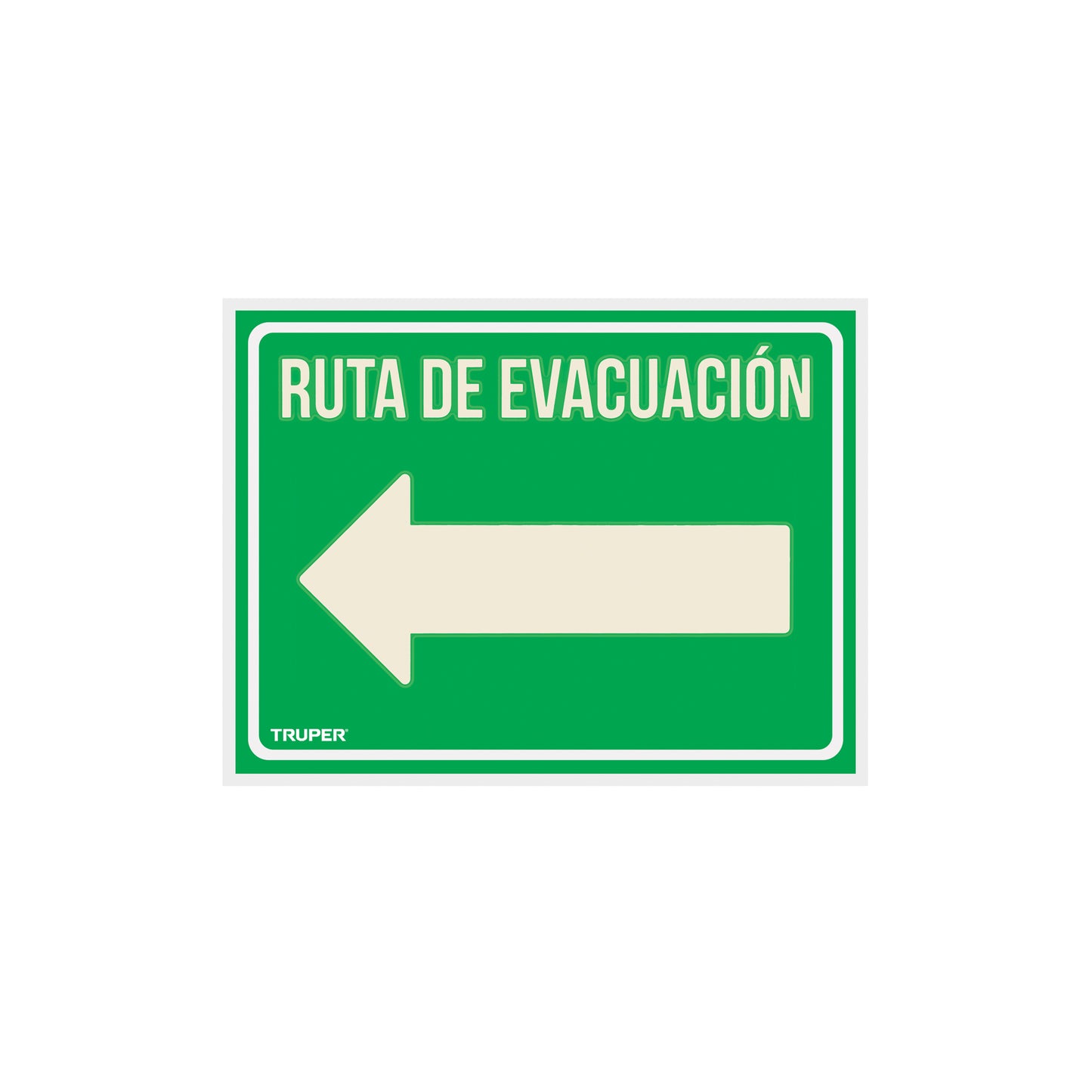 Letrero de señalización RUTA EVACUACIÓN IZQUIERDA 21x28 cm 16369 Pieza