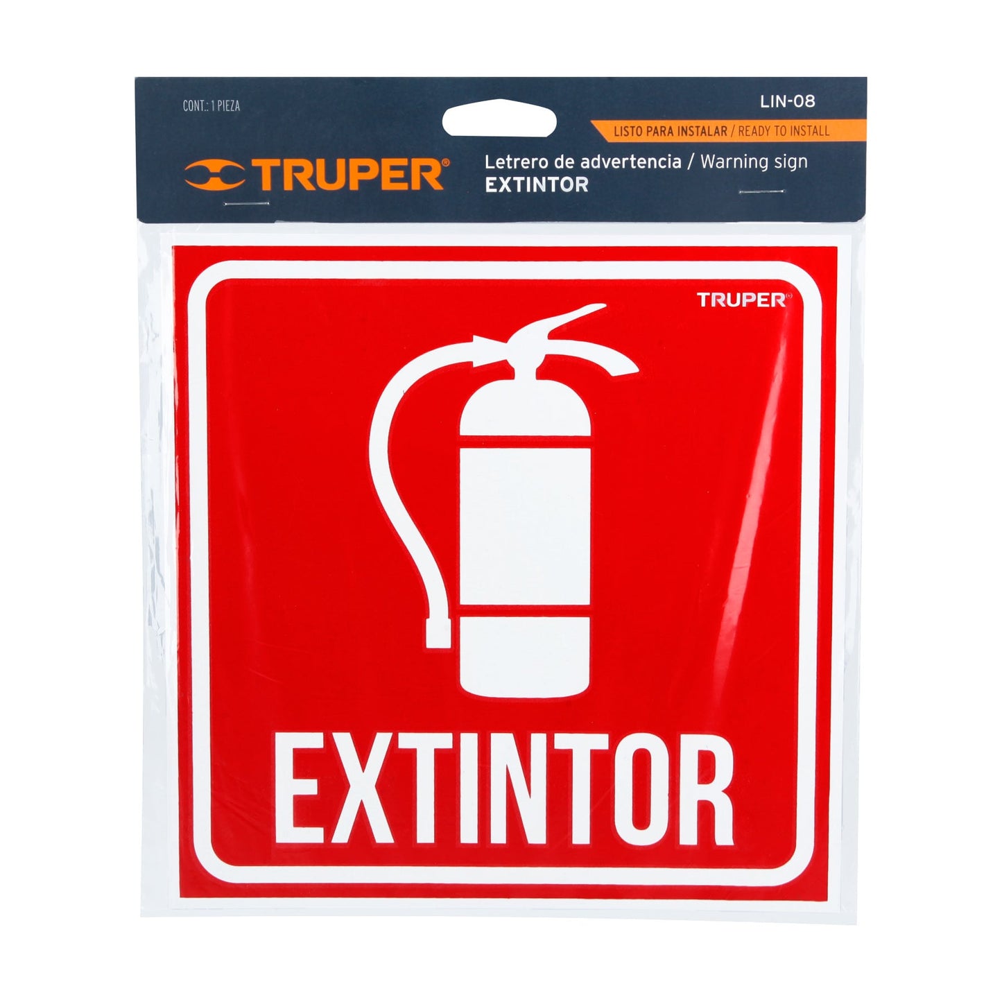 Letrero de señalización EXTINTOR 19 x 19 cm 18434 Truper Pieza