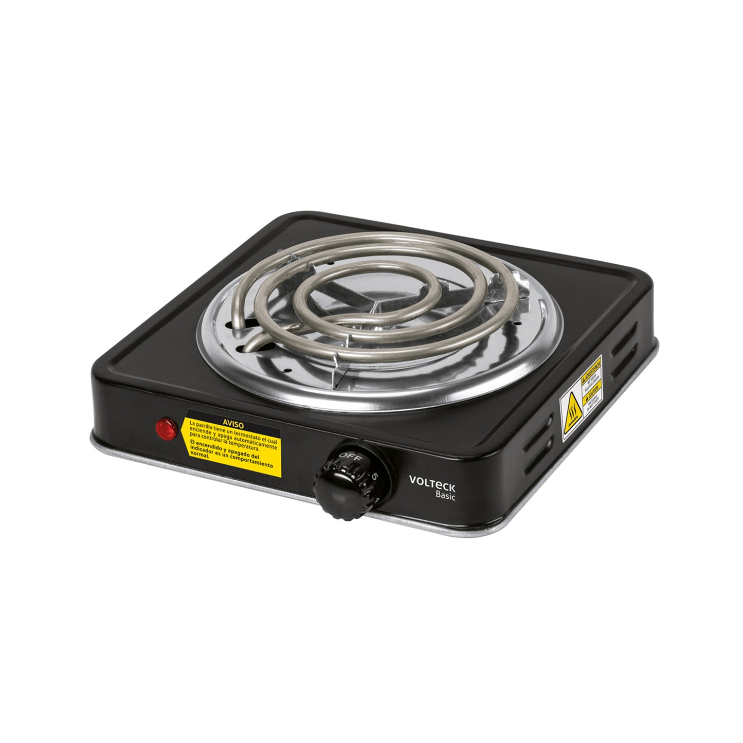 Parrilla electrica 1 quemador en espiral negra basic 26093 Pieza