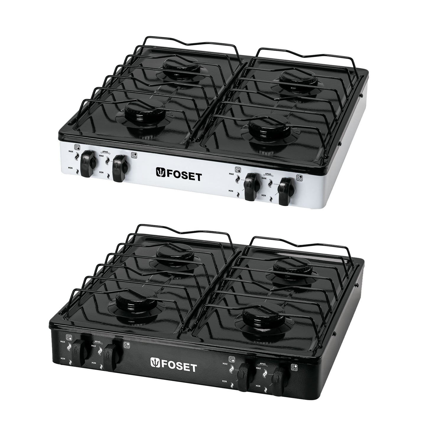 Parrilla de gas de sobreponer 4 quemadores negra 48149 foset Pieza