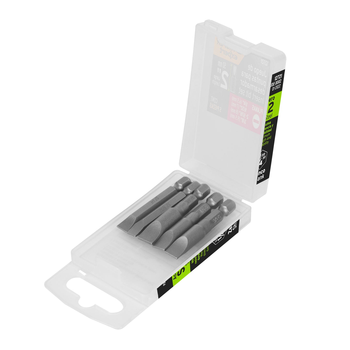 juego de 5 puntas planas combinadas largo 2p 12721 diferentes medidas Truper Expert Pieza