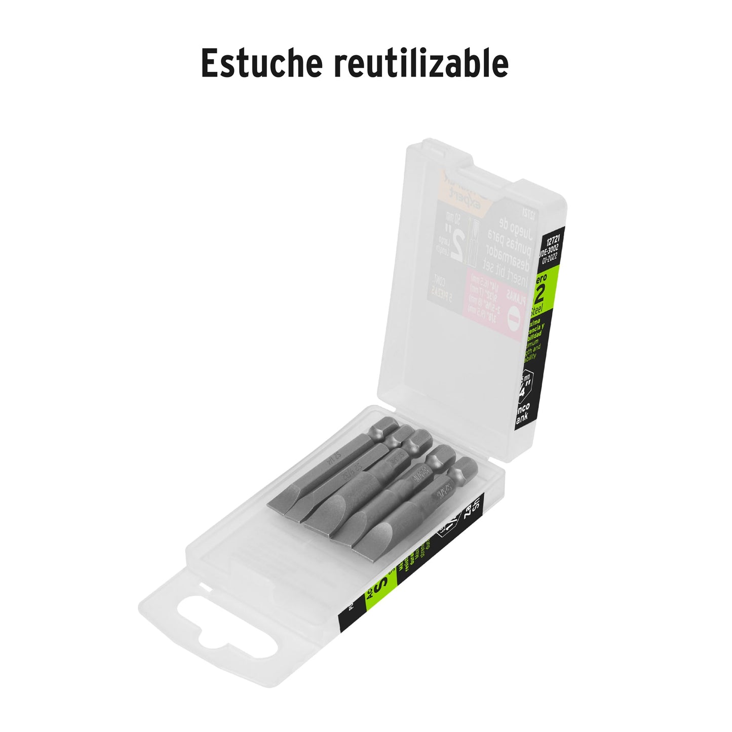 juego de 5 puntas planas combinadas largo 2p 12721 diferentes medidas Truper Expert Pieza