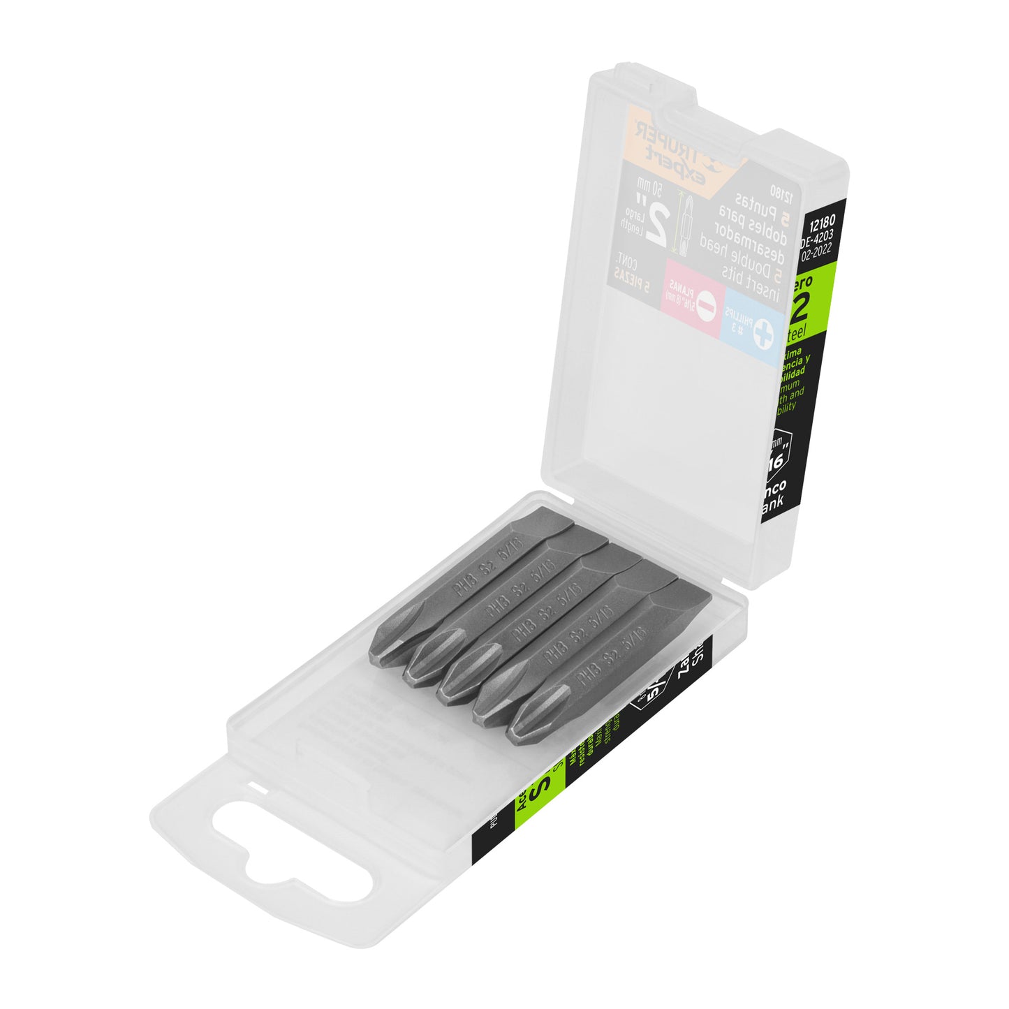 Puntas dobles PH3 y 5/16p largo 2p 12180 Truper Expert Pieza
