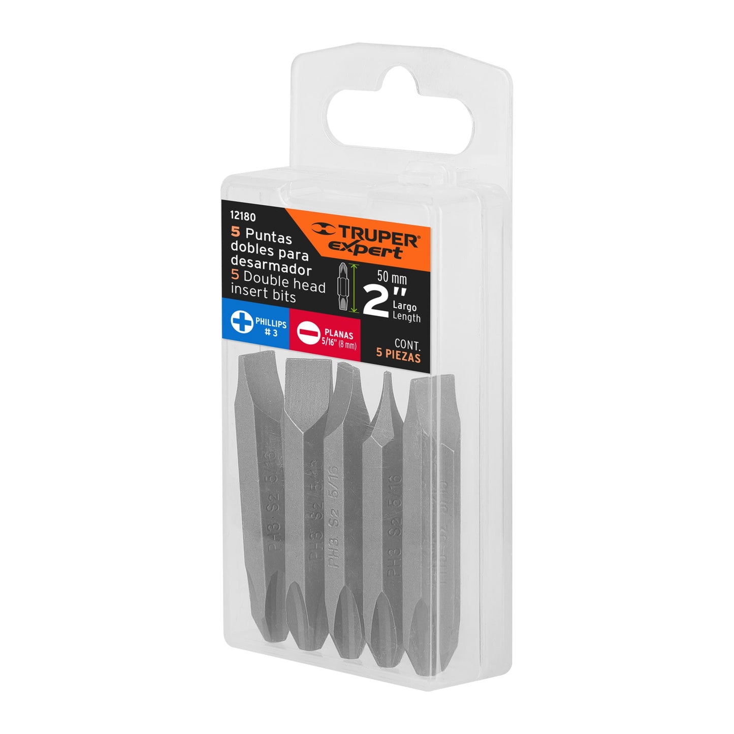 Puntas dobles PH3 y 5/16p largo 2p 12180 Truper Expert Pieza