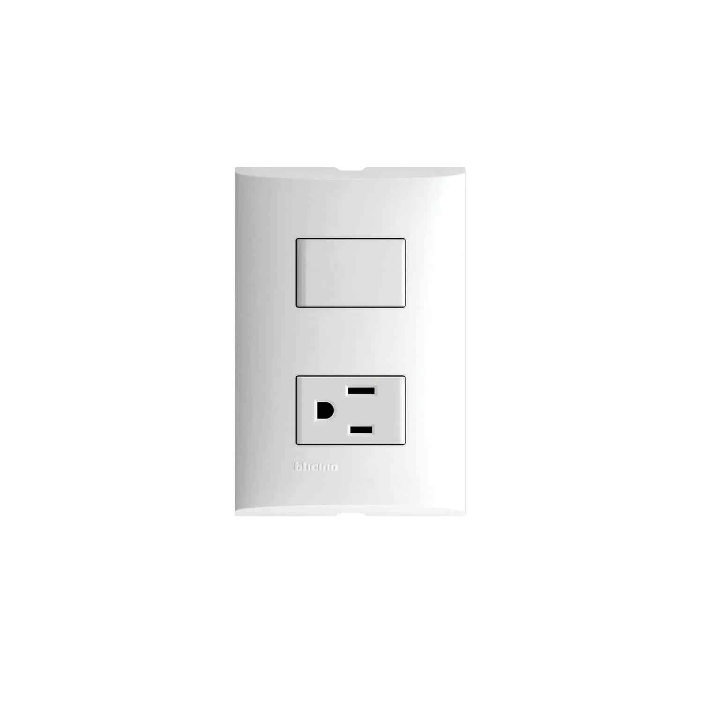 Placa armada con 1 interruptor sencillo y 1 tomacorriente fza5129s forza Pieza