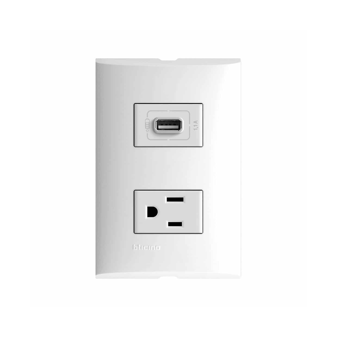 Placa armada con 1 tomacorriente 2p+t y 1 cargador usb fza29s21 forza Pieza