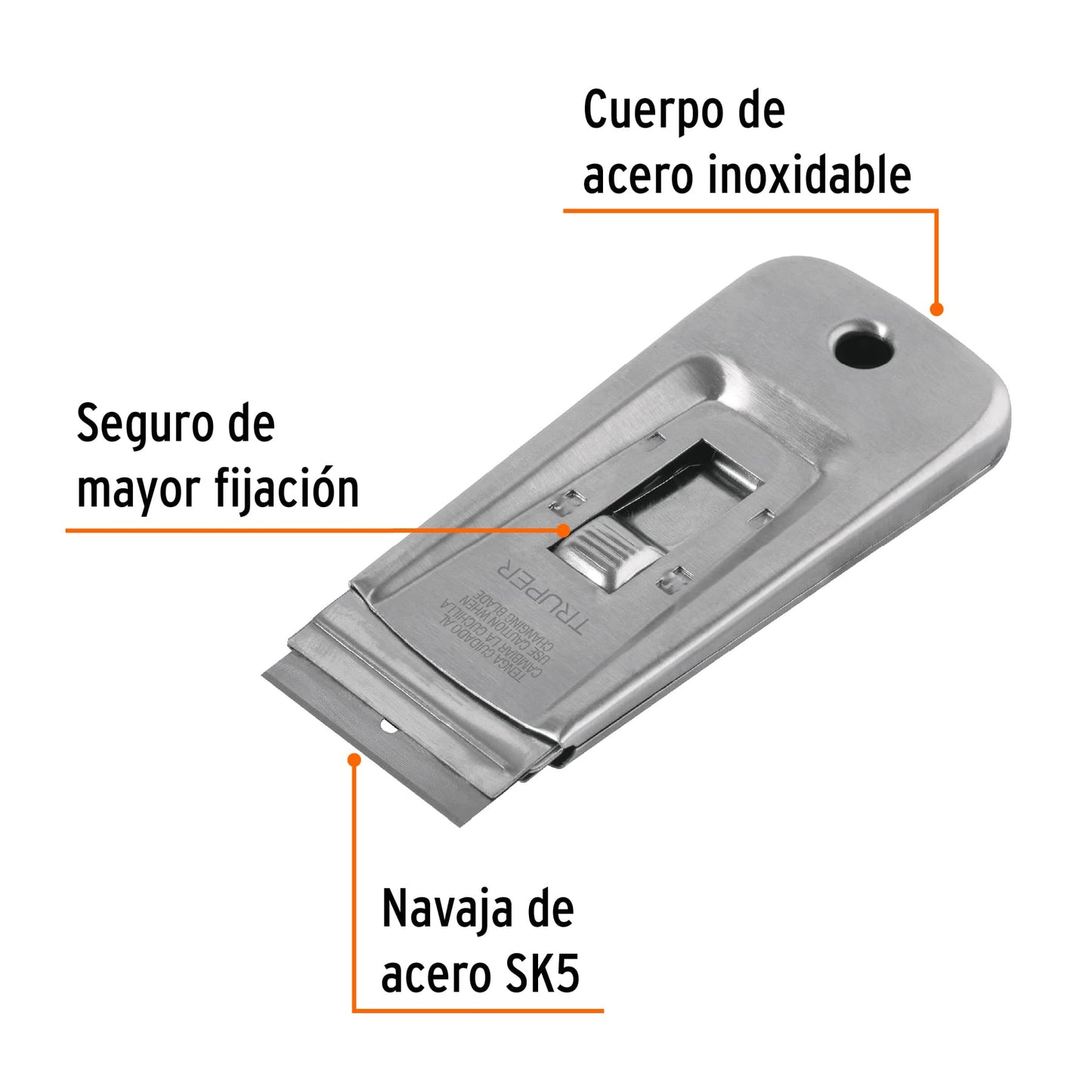 Raspador de acero inoxidable con navaja de 1 1/2p Truper 101100 Pieza