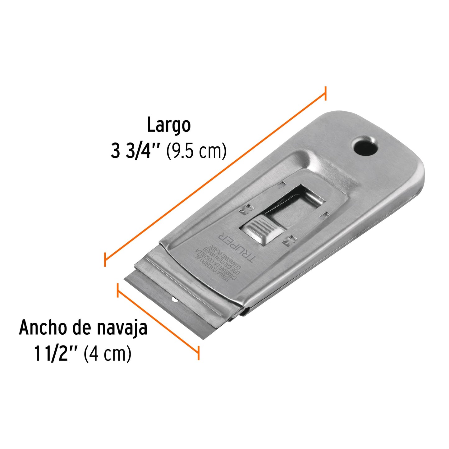 Raspador de acero inoxidable con navaja de 1 1/2p Truper 101100 Pieza