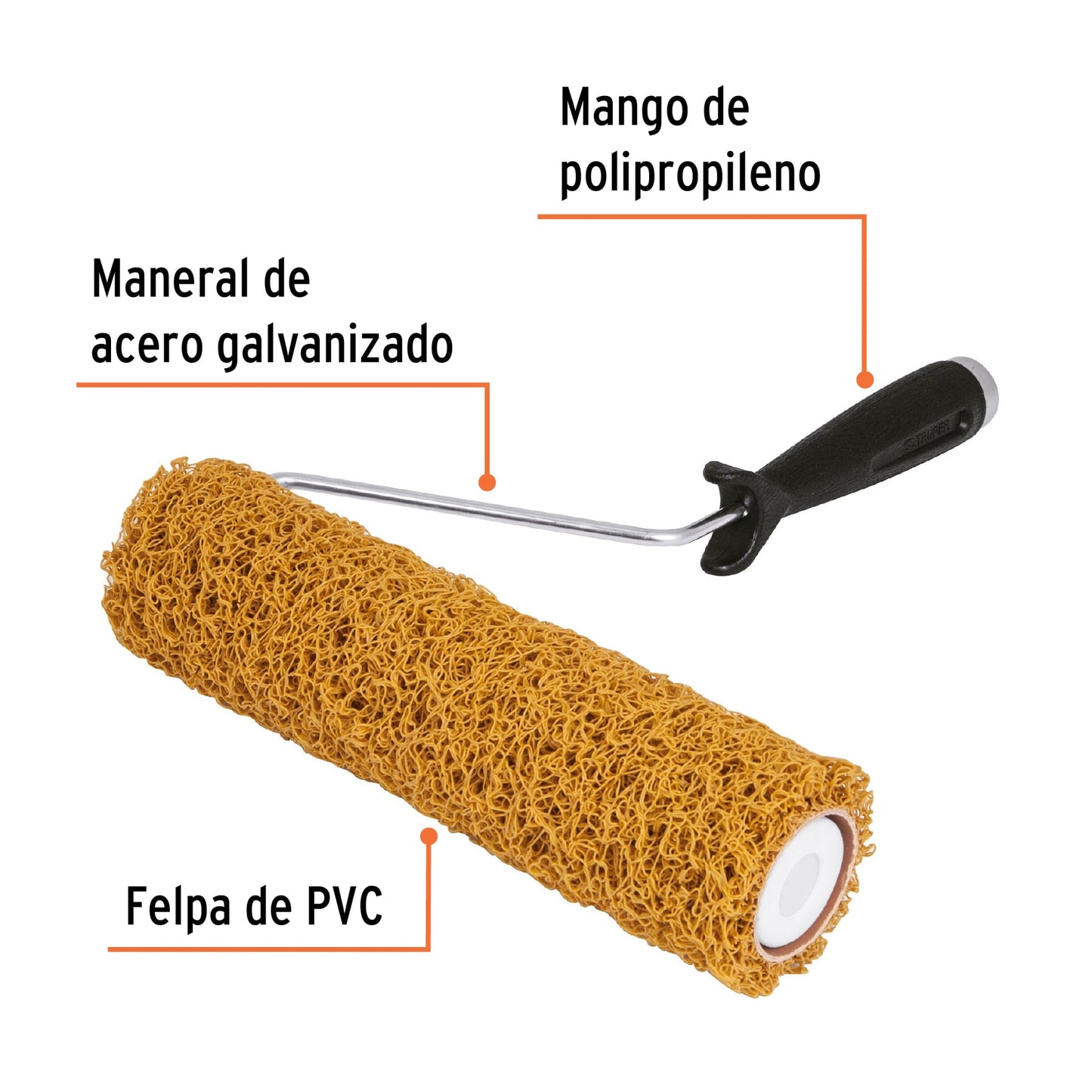 Rodillo para pintar 9p x 7/16p de PVC acabados texturizados 13895 Pieza