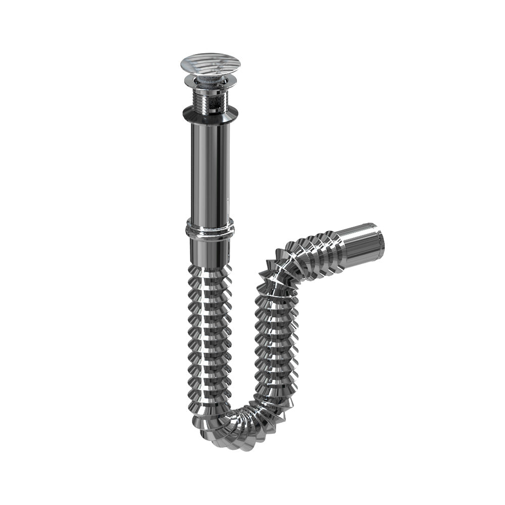 Cespol flexible cromado button push para lavabo 3338 fleximatic Pieza