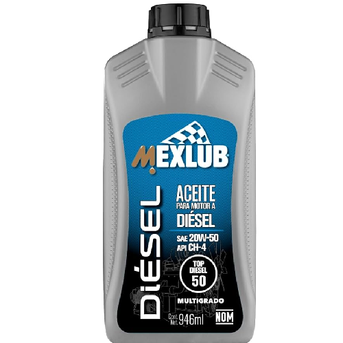Aceite diesel 50 API CH-4 SAE 20w-50 lt 70711 mexlub Pieza