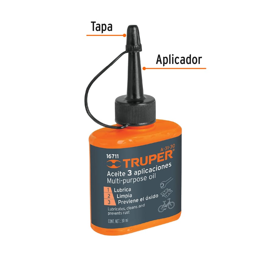Aceite 3 en 1 30 ml 16711 truper Pieza