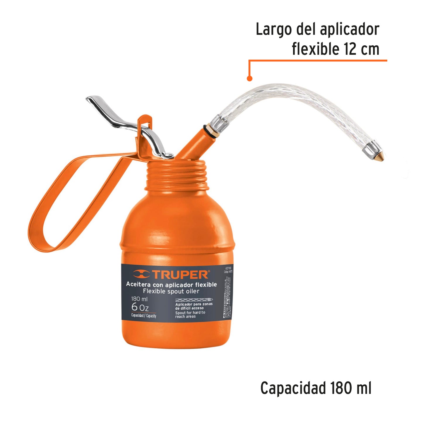 Aceitera presion 180 ml flexible 14870 truper Pieza