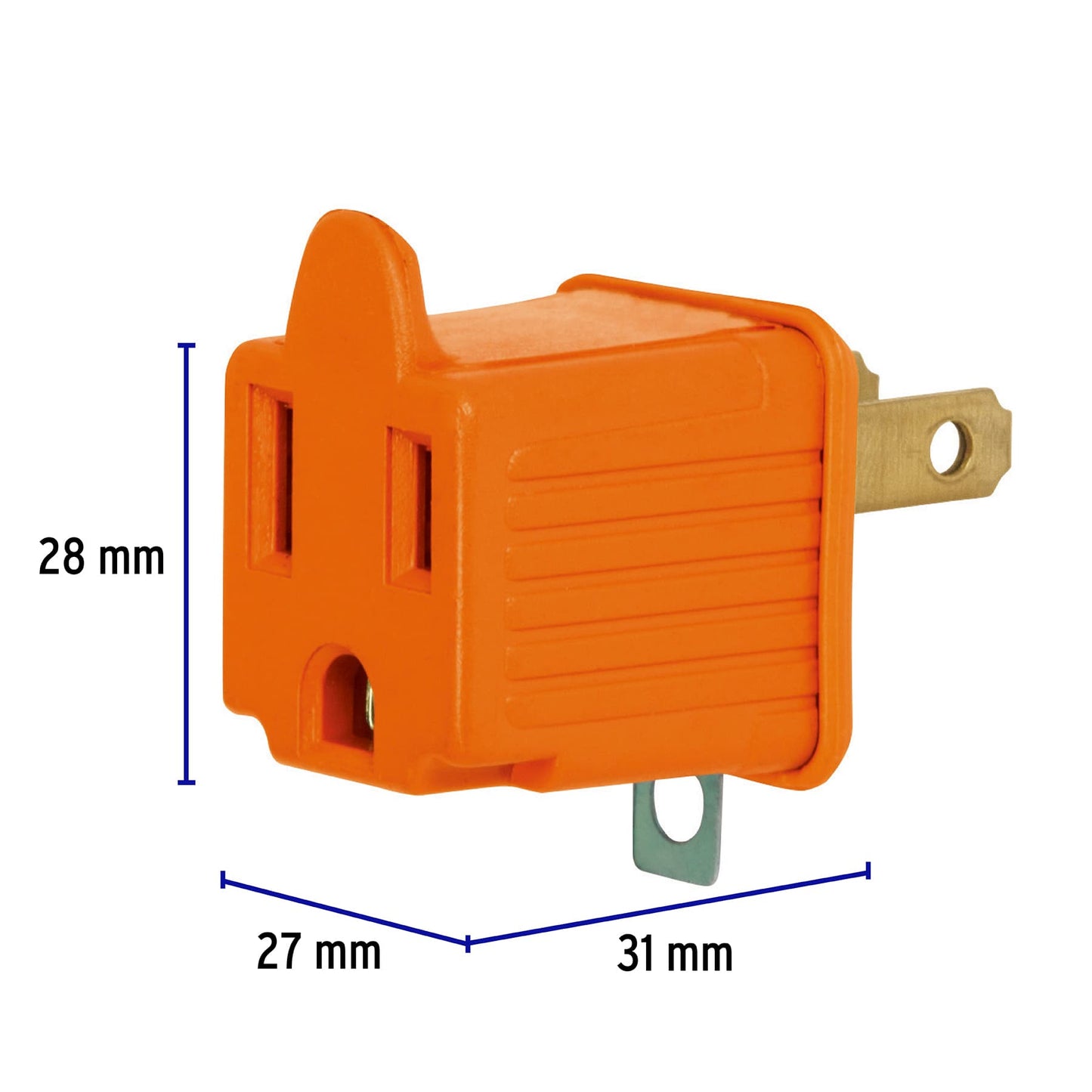 Clavija convertidora de 3 a 2 naranja agranel 46256 volteck Pieza