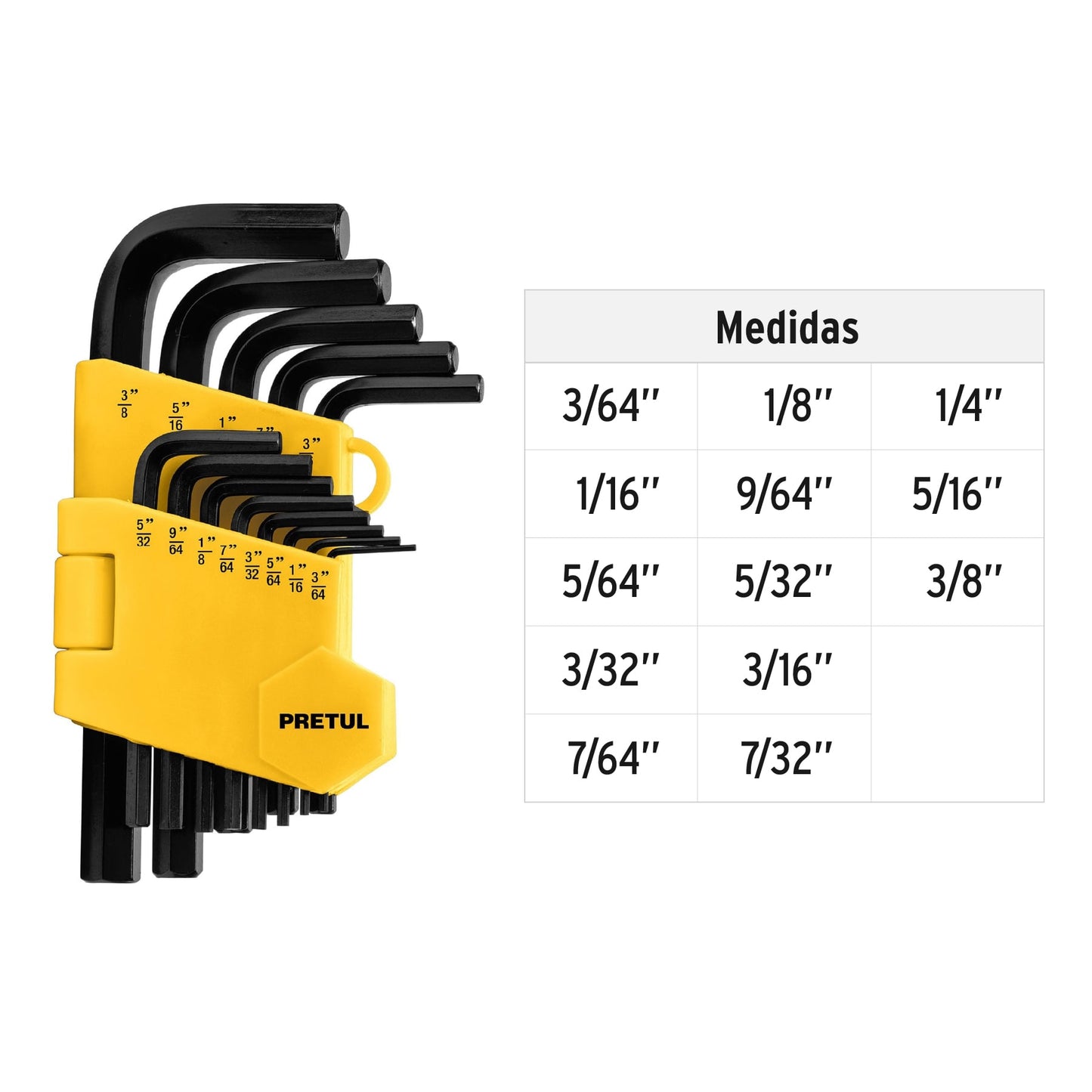 Juego de 13 llaves allen standard con organizador 21856 pretul Pieza