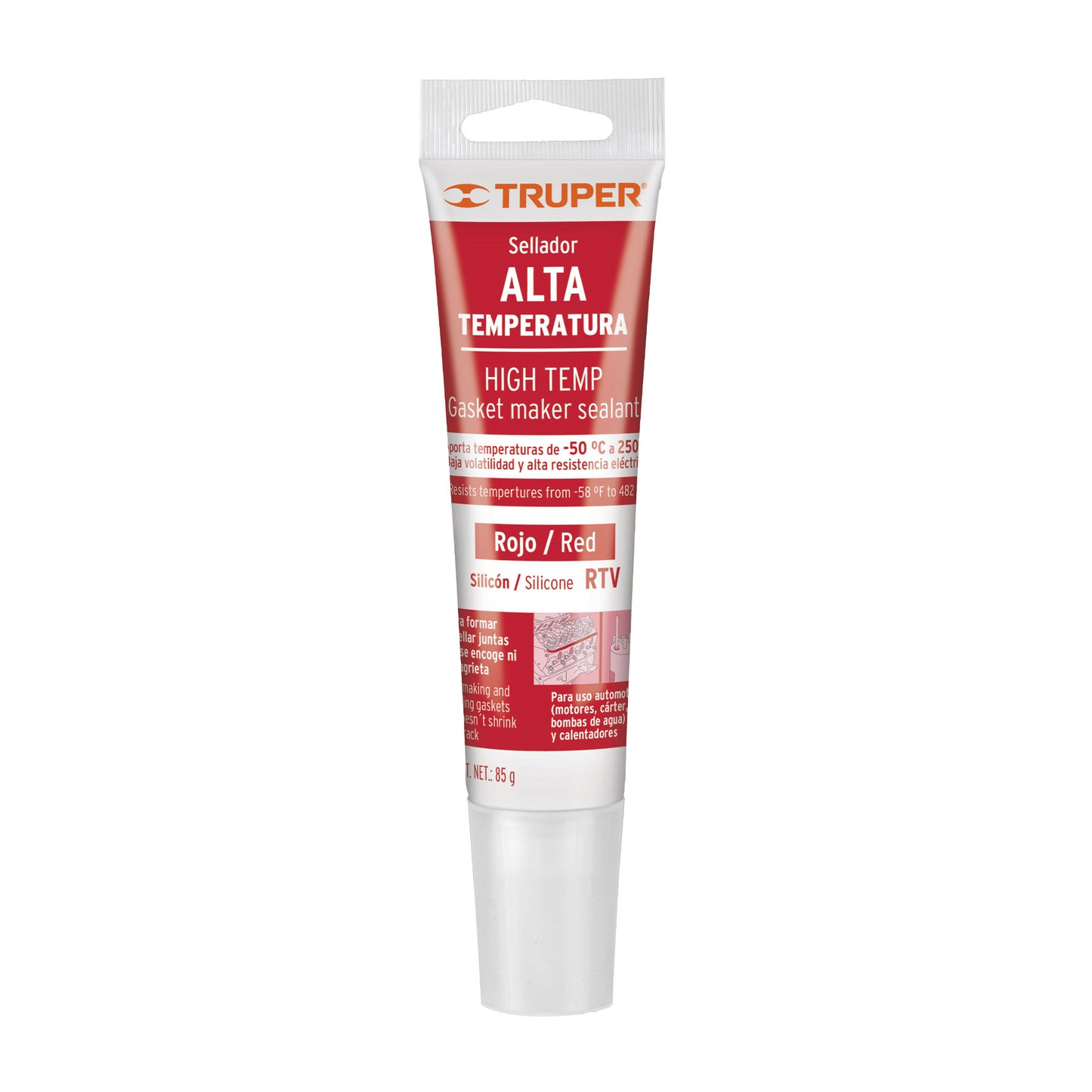 Sellador para altas temperaturas silicon rojo 85 gr 17566 truper Pieza