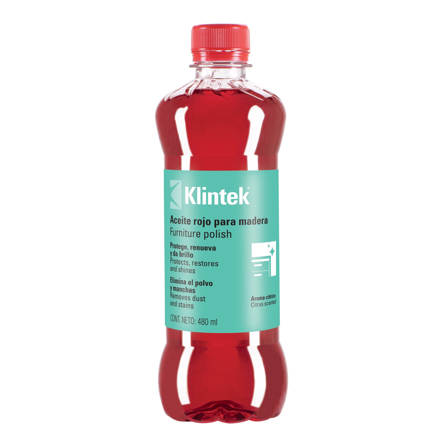 Aceite rojo para muebles 480 ml 57071 Klintek Pieza